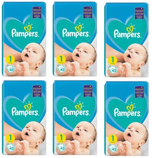 pieluchy pampers new baby 1 newborn 43szt