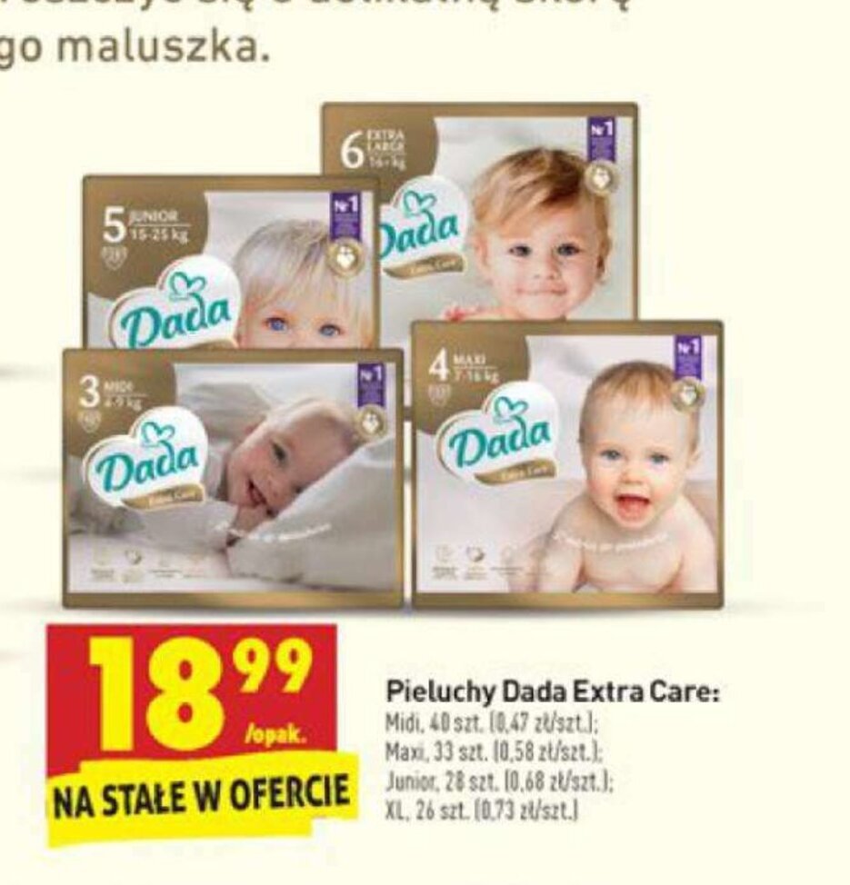 promocja pieluchy exra cacre z kartą moja biedronka