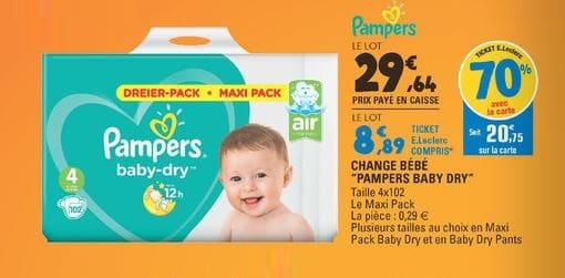 promotion couches pampers