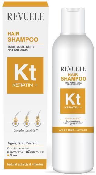 revuele keratin+ odbudowujący szampon nabłyszczający do włosów