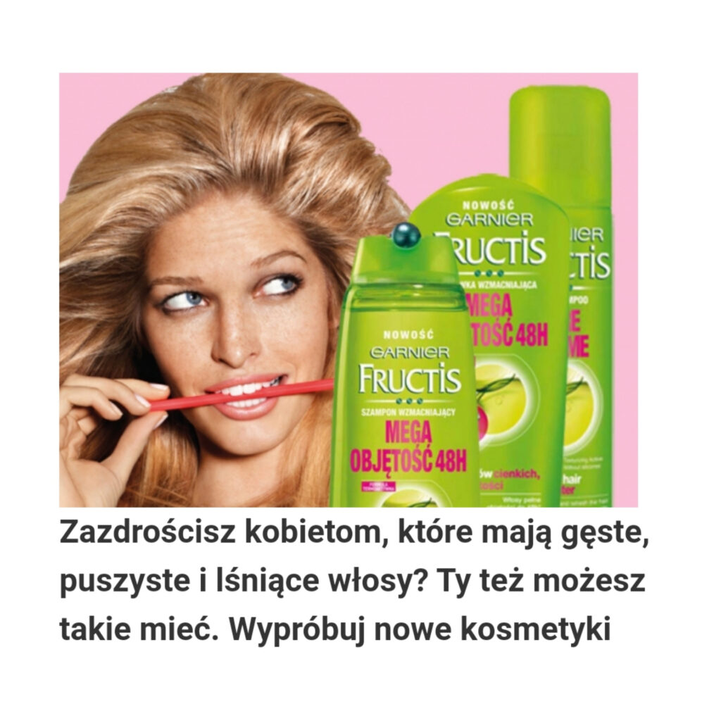 szampon do włosów reklama garnier