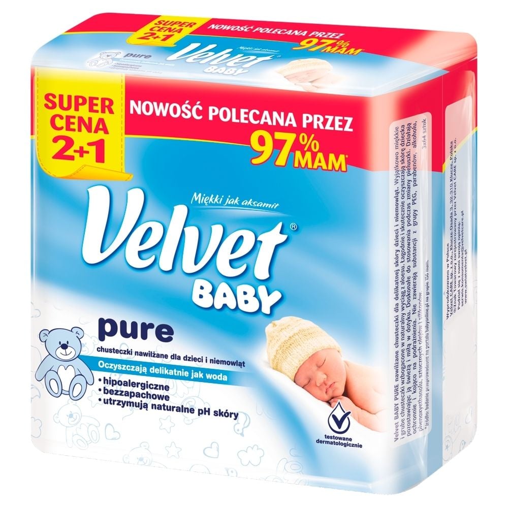 velvet baby chusteczki nawilżane pure sklad