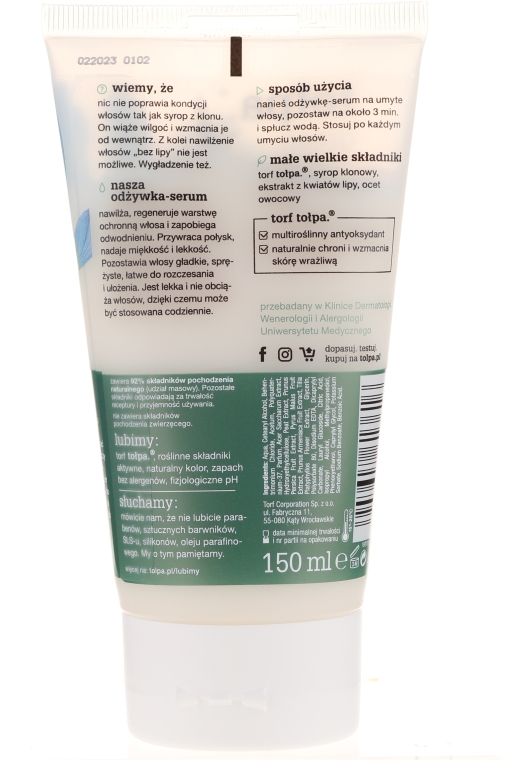 wizaz nawilżająca odżywka-serum do włosów odwodnionych 150 ml